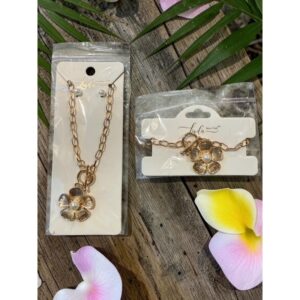 Golden Shore Pearl Blossom Fashion Jewelry Set