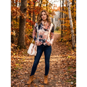 The Jersey Cove Sunset Swirl Asymmetric Jacket - Large