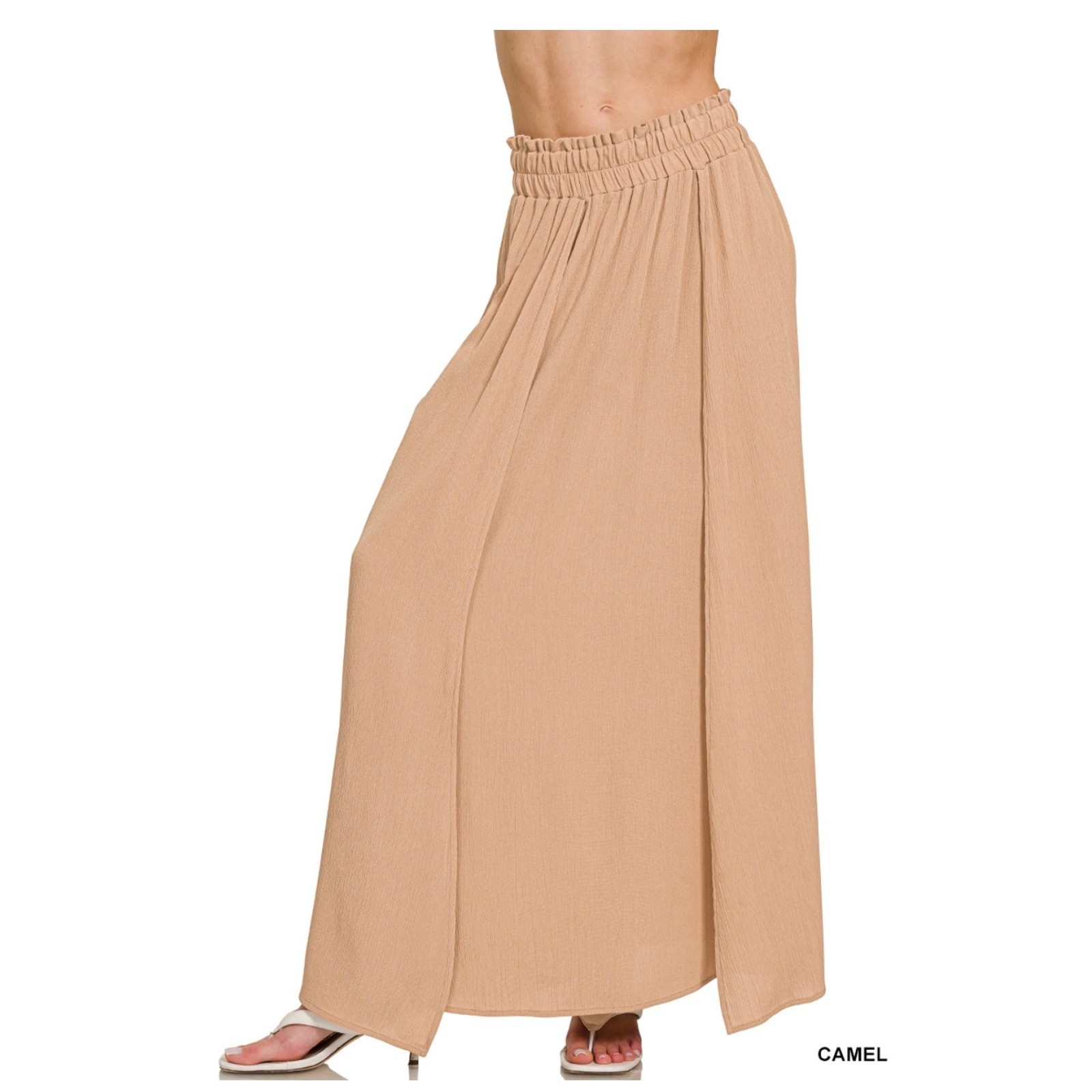 Zenana - Woven Crinkle Gauze Long Skirt - Large - Image 3