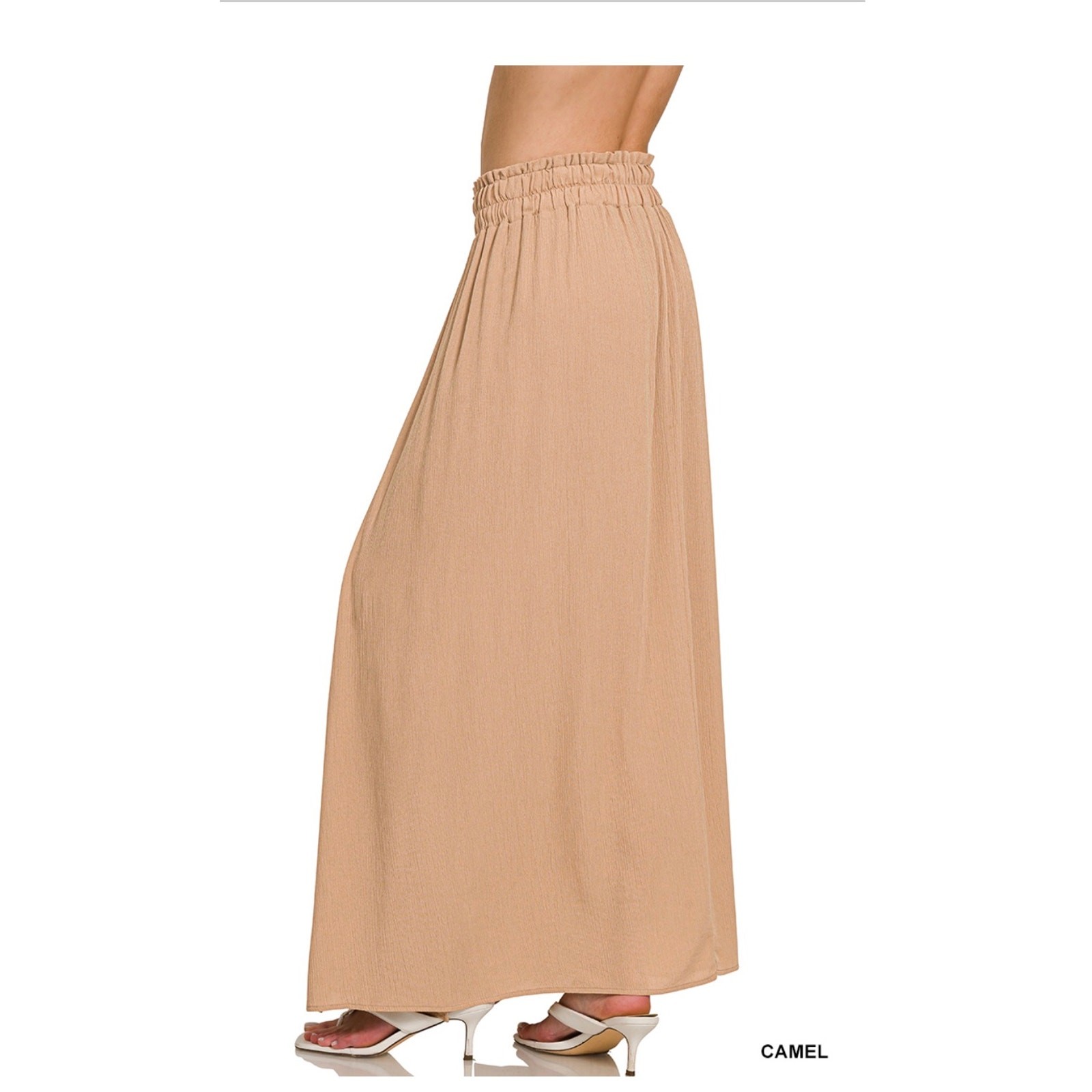 Zenana - Woven Crinkle Gauze Long Skirt - Large - Image 4