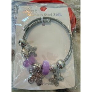 The "St. Thomas" Flutter Charm Bracelet - Stainless Steel and Adjustable