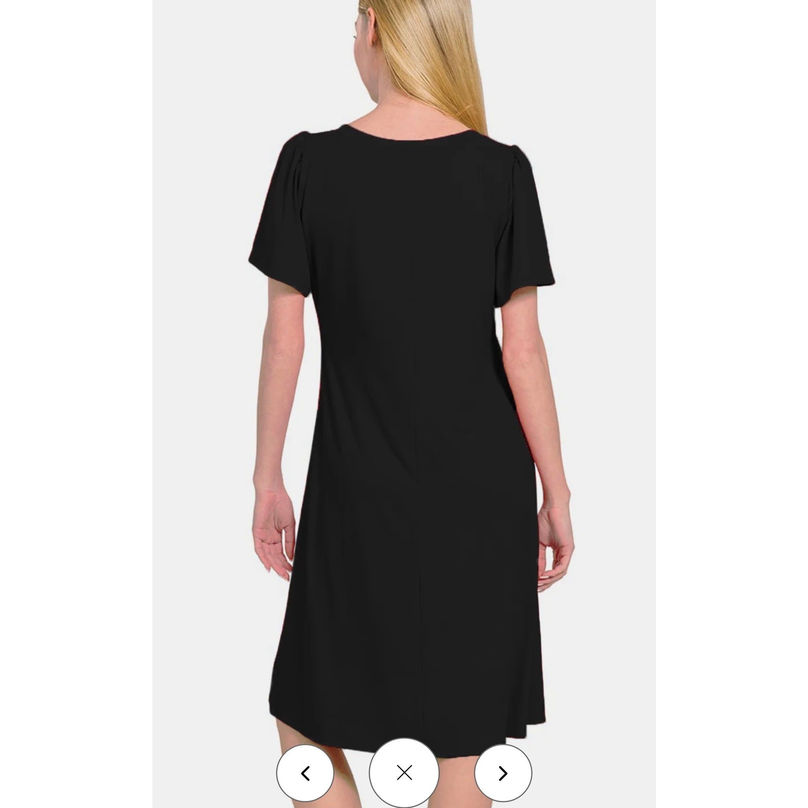 Zenana - V-Neck Short Sleeve Dress - XLarge - Image 4