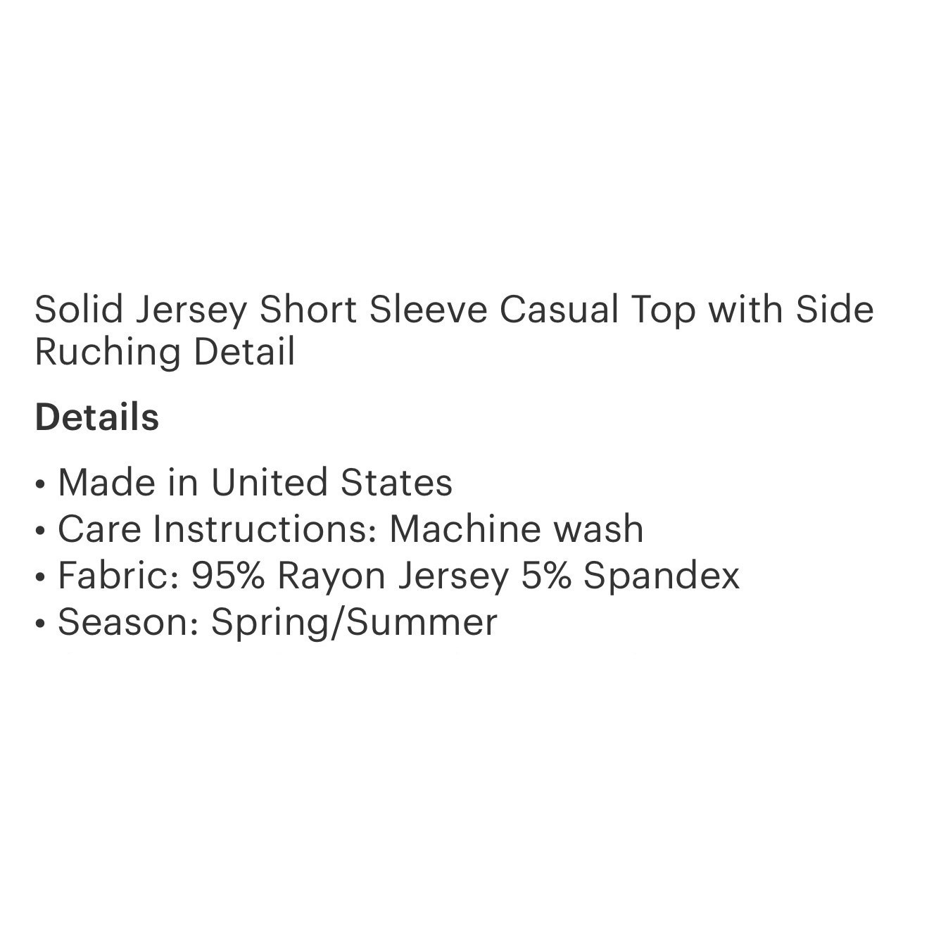 Emerald - Short Sleeve Top with Side Ruching Detail - Small - Image 5