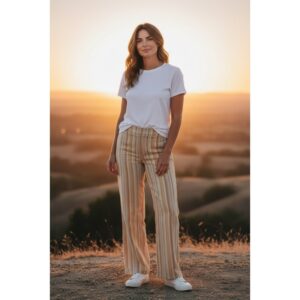 Polagram - Wide Leg Striped Pants - Small