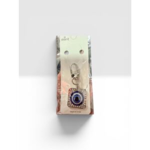 Rhinestone Evil Eye (Nazar) Bag Charm in Silver