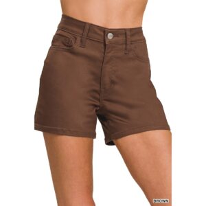 Zenana - High Rise Jean Stretch Shorts - Small